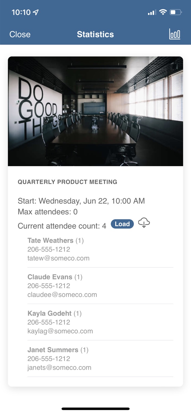 Displaying captured data from an event