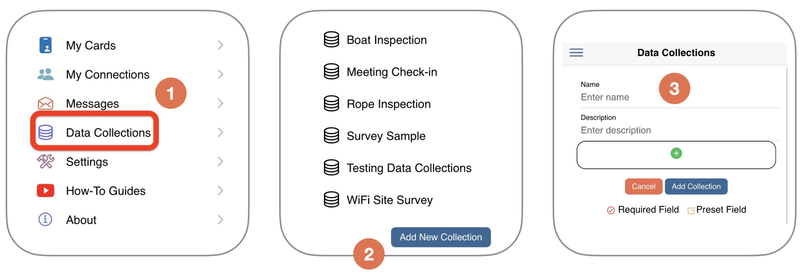 Start by selecting Data Collections from the side menu