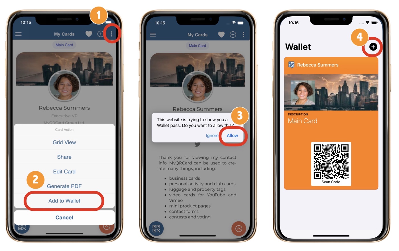 Four easy steps to adding a Spryly card to your Apple Wallet